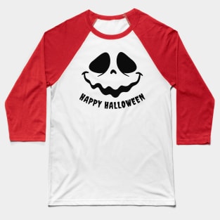 Halloween Scary Evil Pumpkin Face Baseball T-Shirt